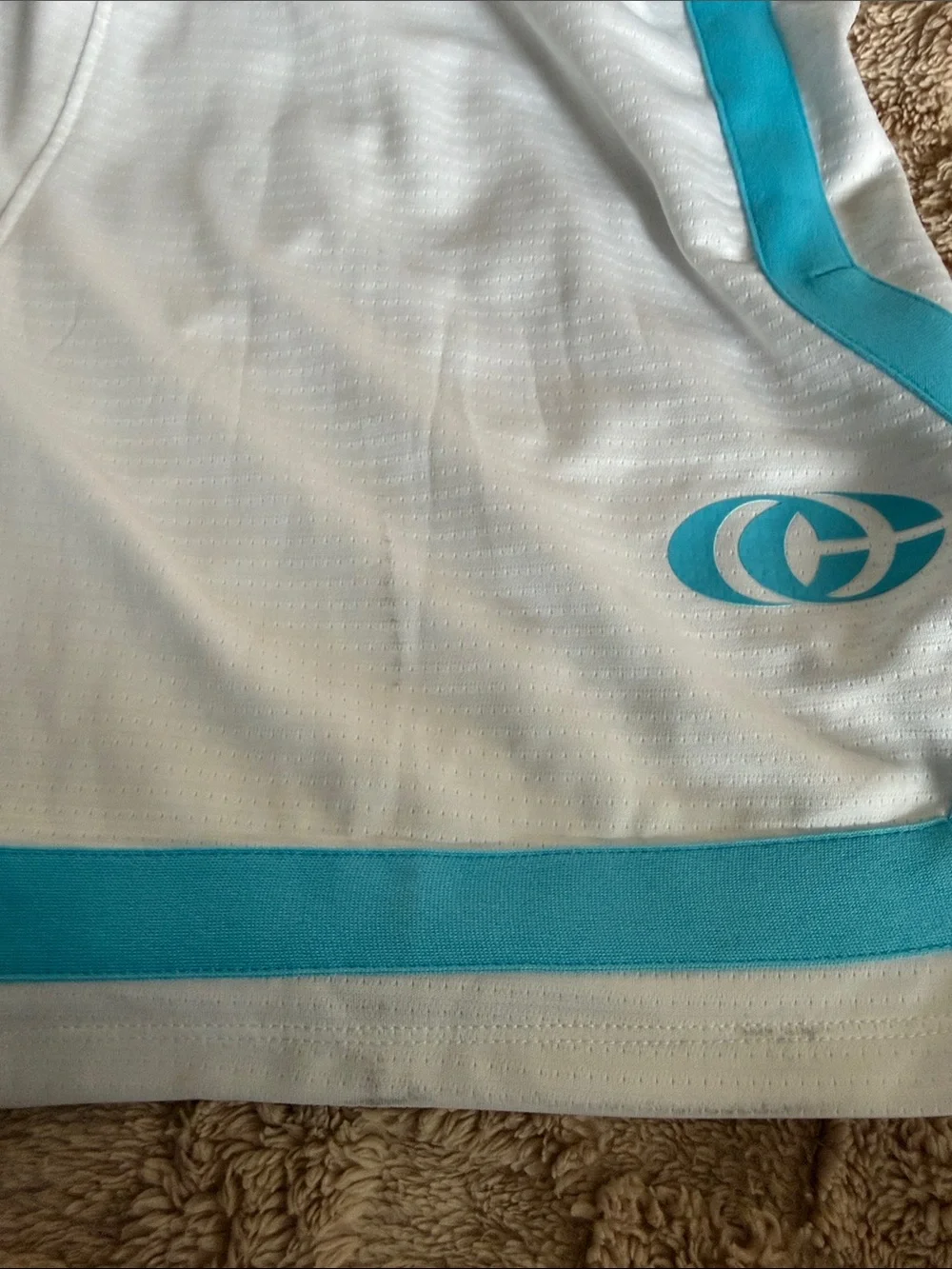 Nike Caitlin Clark White & Teal Women's Athletic Shorts with Logo